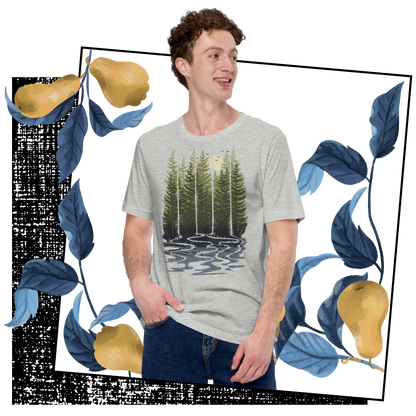 Retro Unisex T-Shirt - Pine Forest in the Early Morning Lifestyle 02