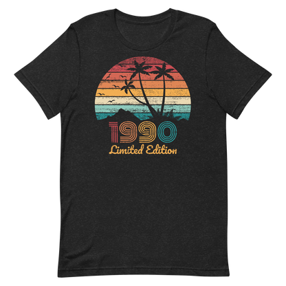 Retro Unisex T-Shirt - Summer Beach 1990 Limited Edition Black Heather