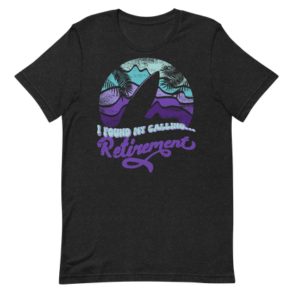 Retro Unisex T-Shirt - Surfboard With a Retirement Quote Black Heather