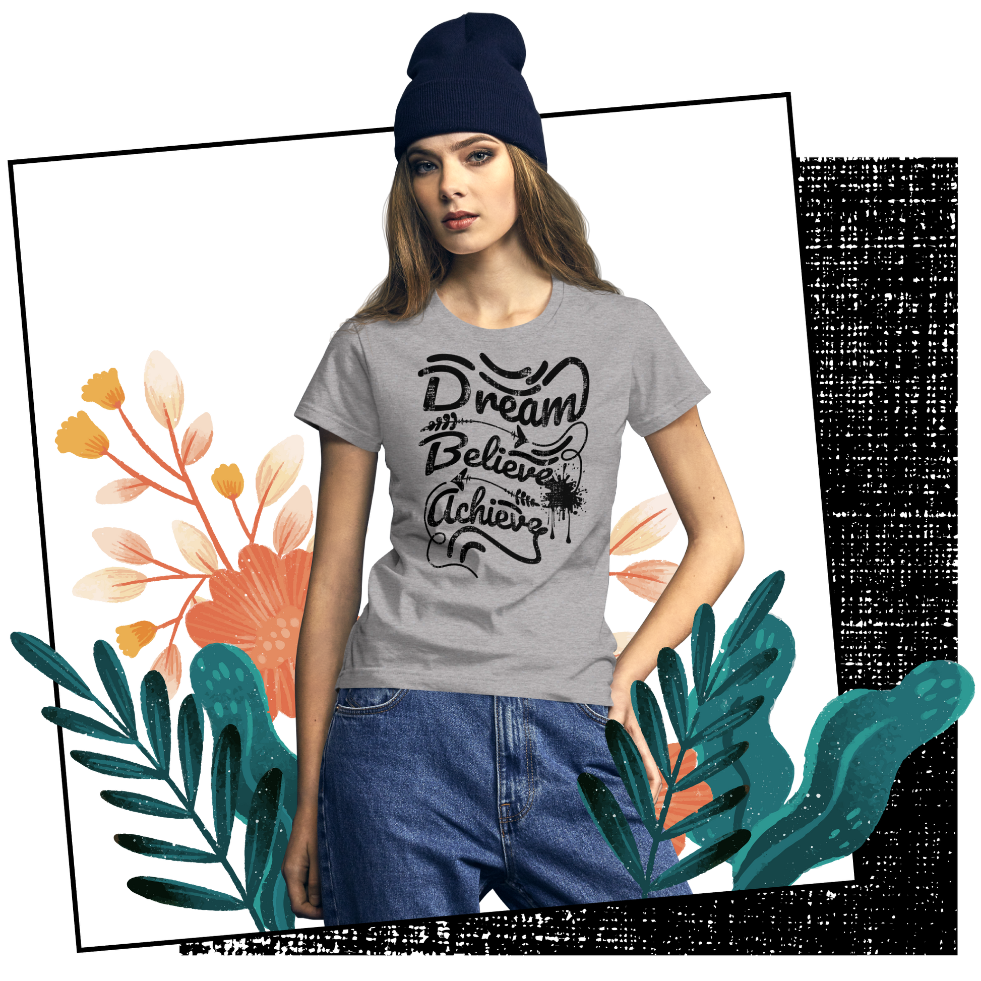 Retro Women's T-Shirt - Dream Believe Achieve Lifestyle 01