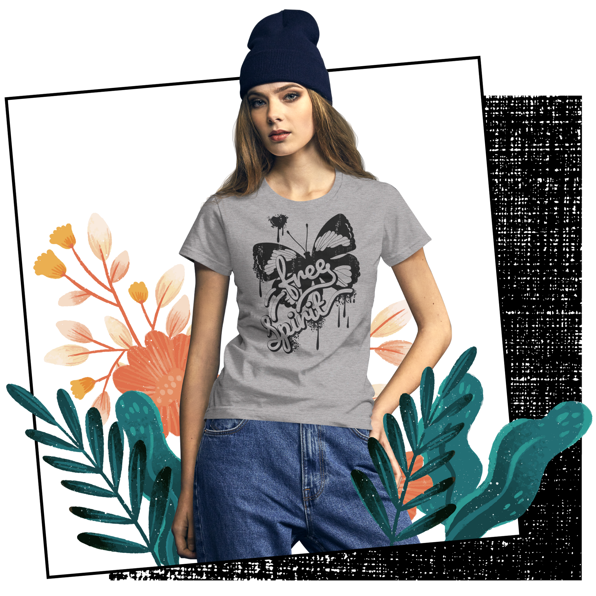 Retro Women’s T-Shirt - Free Spirit Typography Design Lifestyle 01