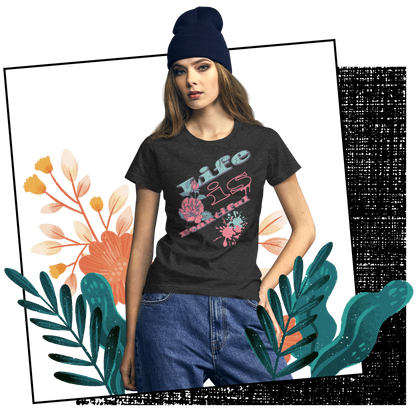 Retro Women's T-Shirt - Life is Beautiful Typography Design Lifestyle 01