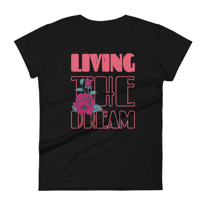 Retro Women's T-Shirt - Living The Dream Black