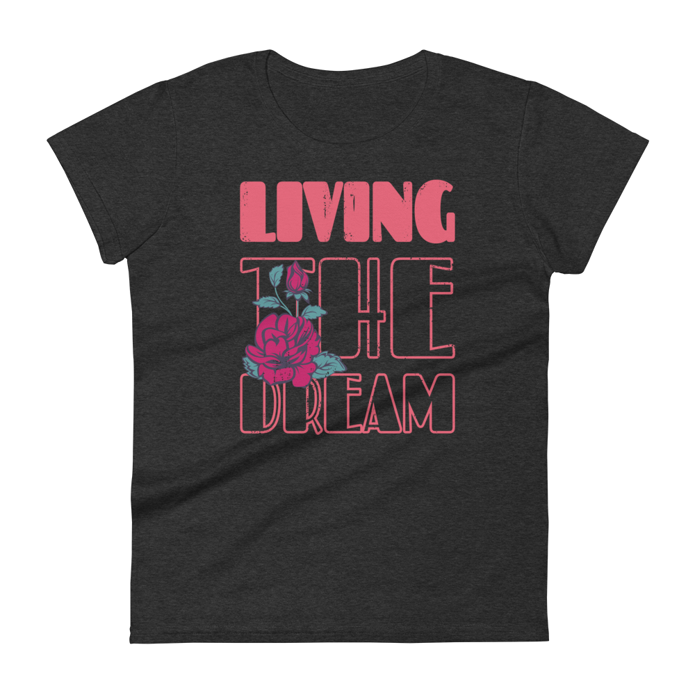 Retro Women's T-Shirt - Living The Dream Heather Dark Grey